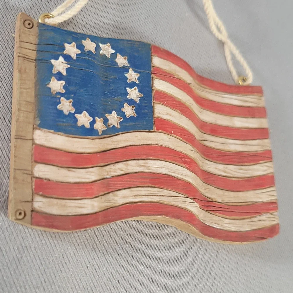 Hallmark Keepsake Ornament America for Me 2001 Red White Blue Patriotic Flag